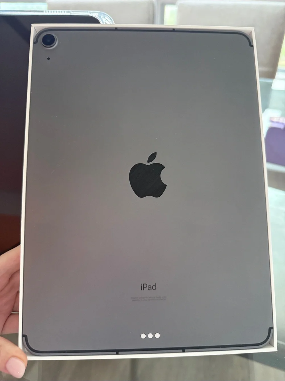 Apple iPad Air in Space Gray color. WiFi+ cellular data. 64 GB.